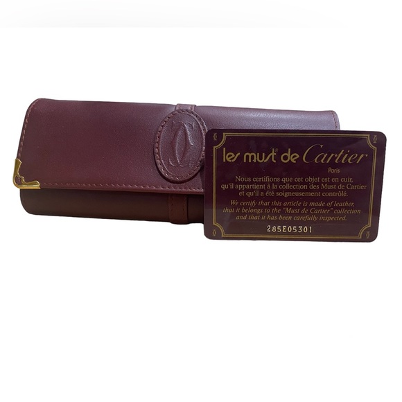 Vintage must de Cartier Eyeglasses Case - brown genuine leather - Picture 1 of 7